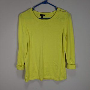 Talbots Yellow Tie Shoulder Sleeve Sweater